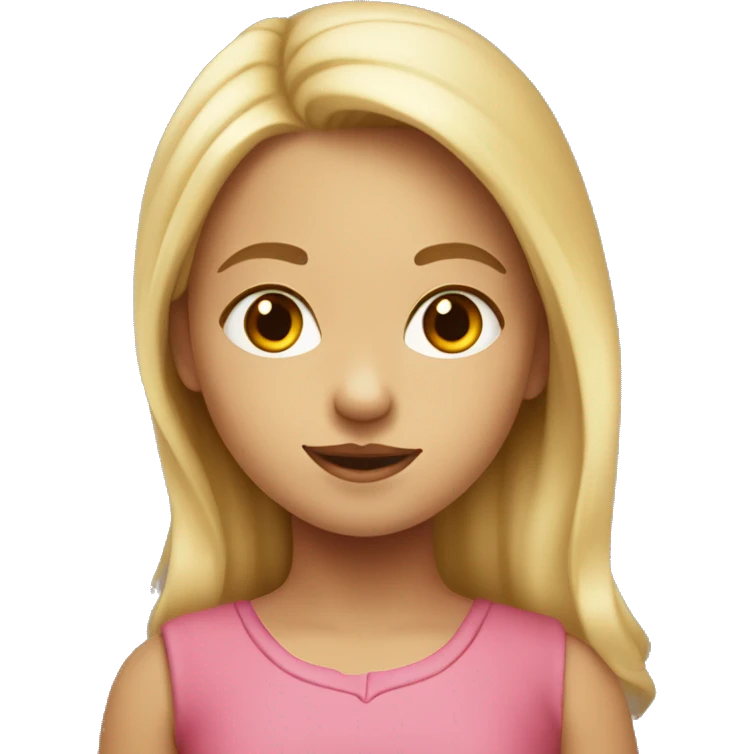 Niña rubia dibujando  emoji