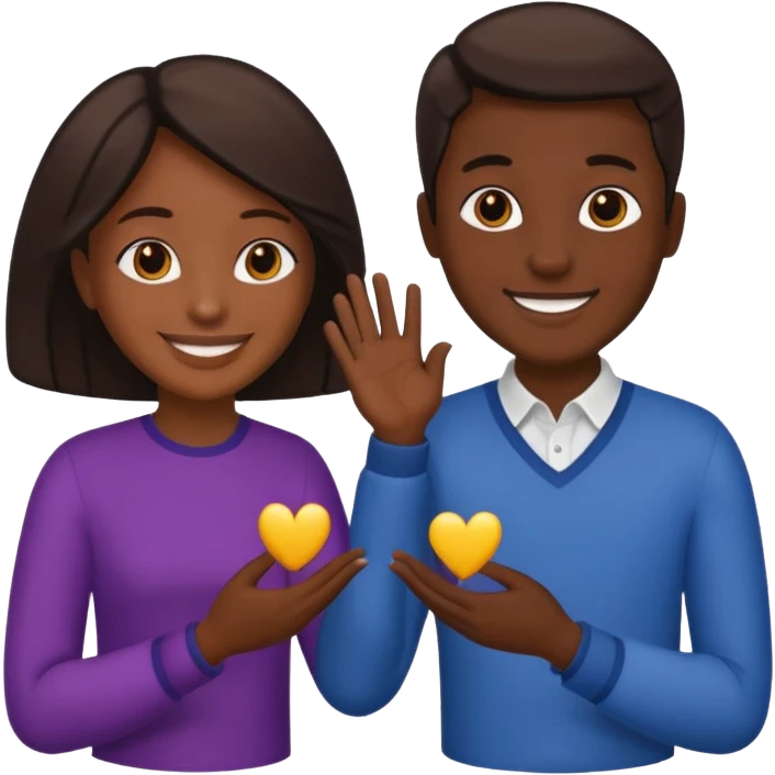 Two people dapping each other up emoji