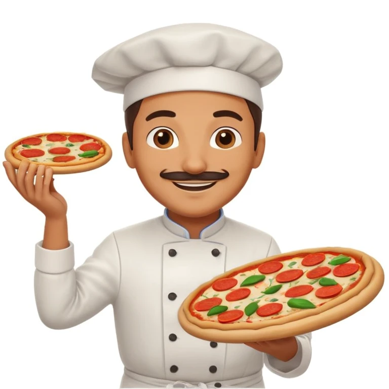 smiling Italian chef spinning pizza dough emoji