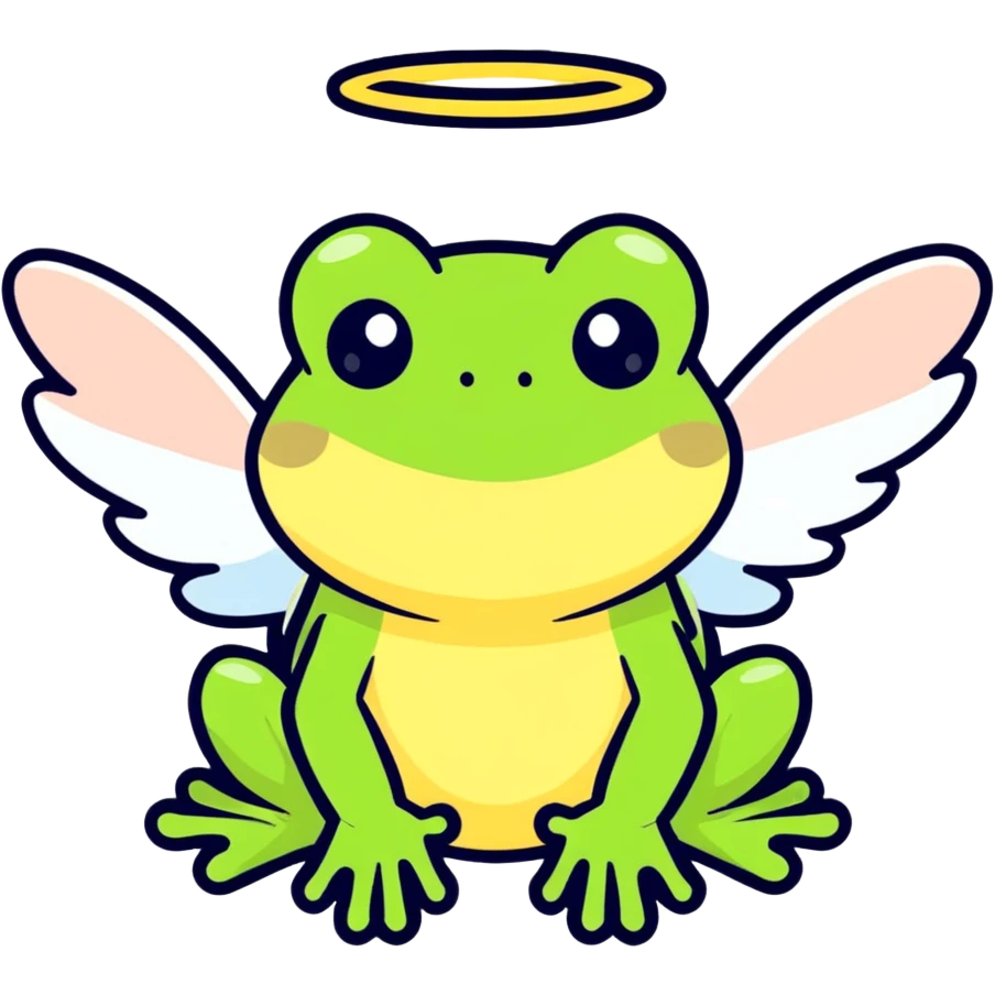 Angel frog emoji
