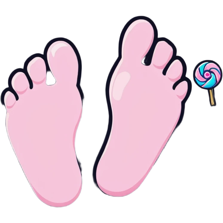Adorable foot character covered in sugar crystals and sparkly candy decorations emoji