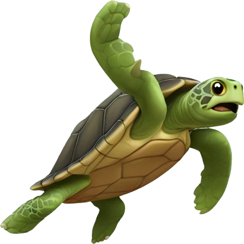turtle doing a backflip emoji