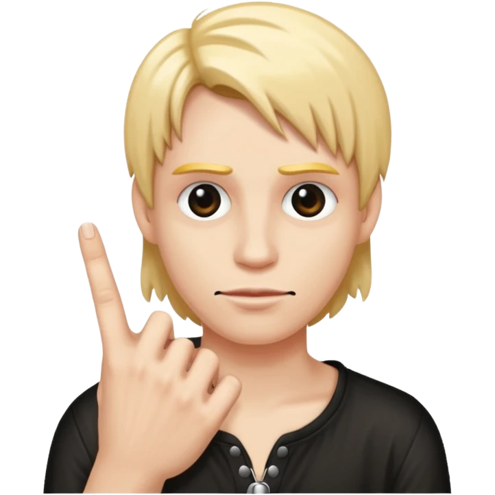 main signe hard rock mais avec juste le doigt annulaire plié emoji