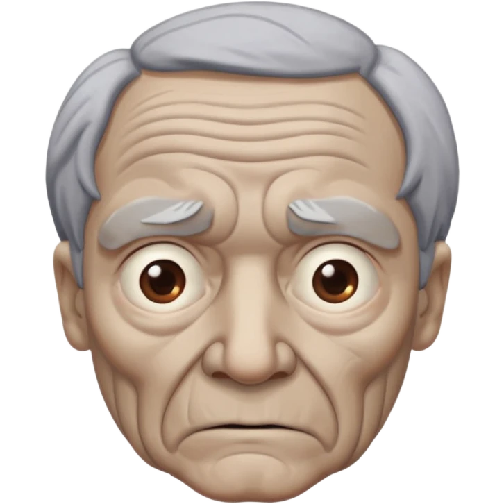 Cérebro pobre e velho emoji