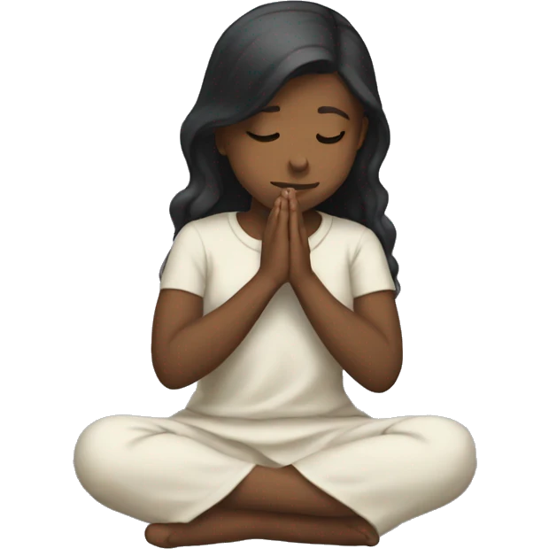 Girl on her knees prays emoji