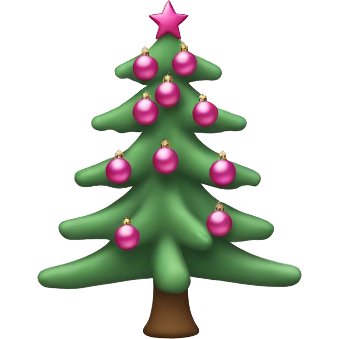 Christmas tree with pink ornaments  emoji
