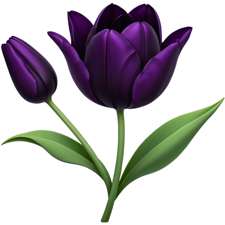 Black tulip emoji