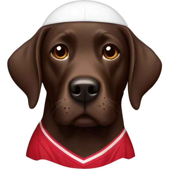 Chocolate lab wearing a Miami Heat jersey  emoji