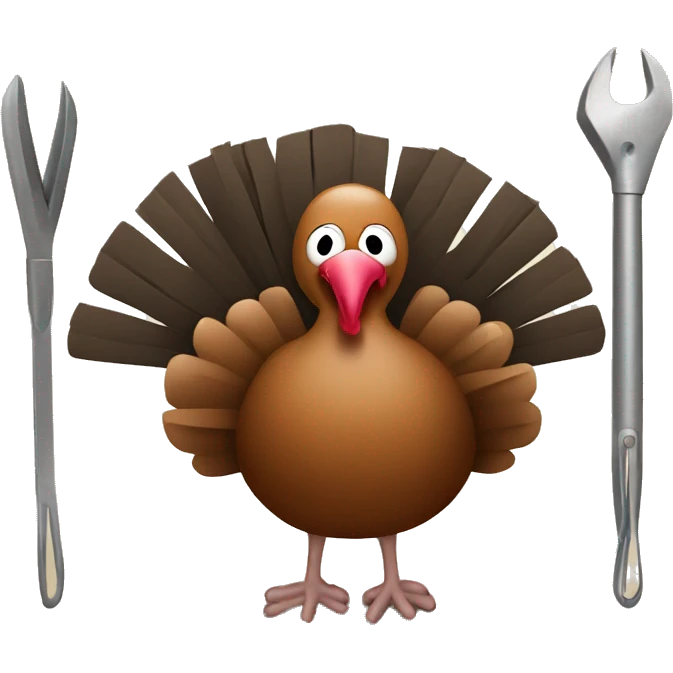 Turkey with tools emoji