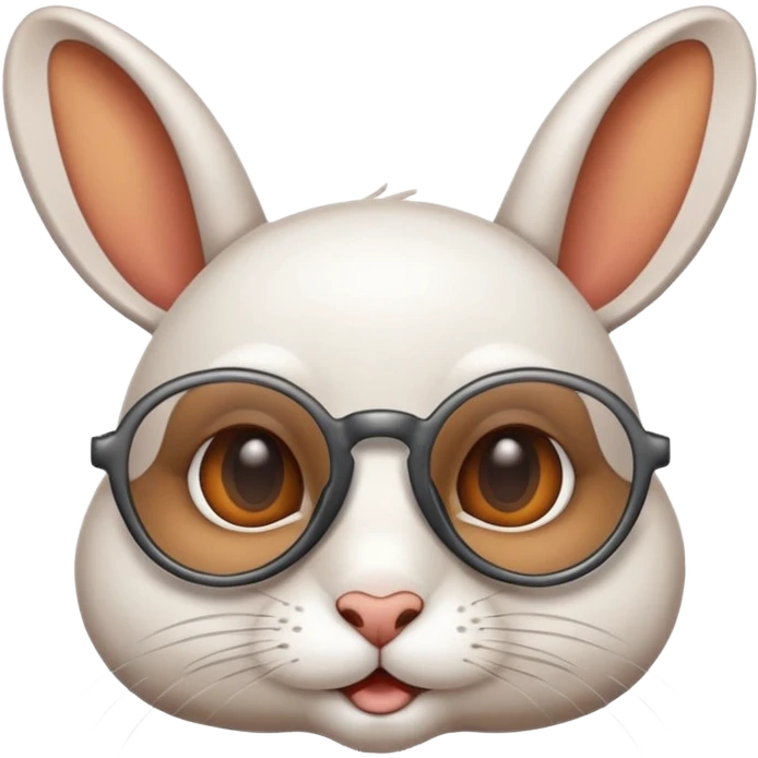 Conejo blanco con lentes emoji