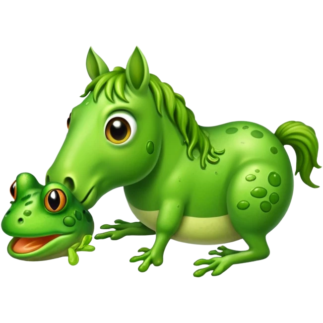 horse eating a frog emoji