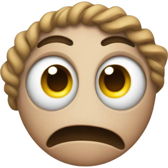emoji with a crossed out right eye, spiral left eye and wavy mouth emoji