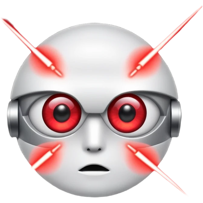 red laser eyes focusing on something emoji