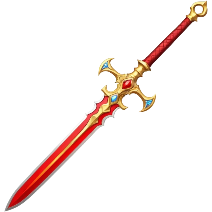fiery royal golden sword with red blade emoji