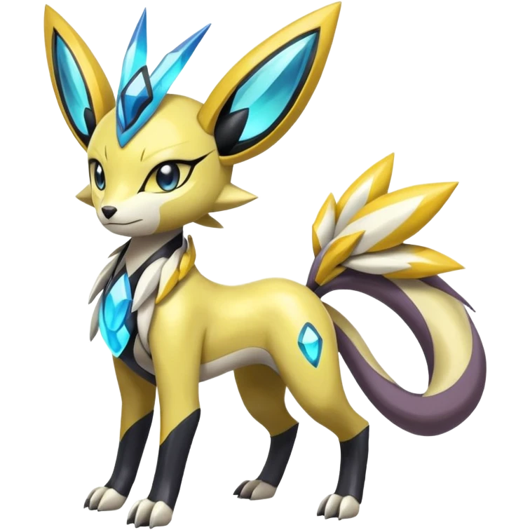 Colorful Futuristic Meloetta-Zeraora-Manectric-Solgaleo-Raikou-Pokémon-Digimon-Fakémon-fusion-hybrid-creature emoji