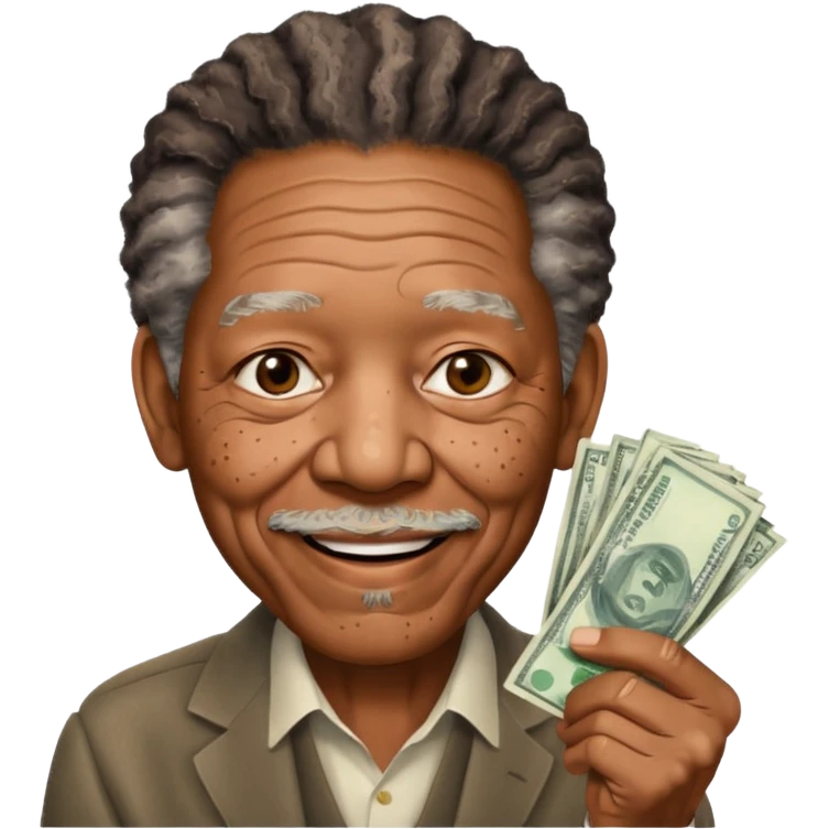 morgan freeman holding money emoji
