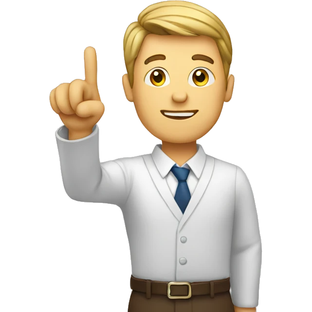 male pointing to a chart emoji