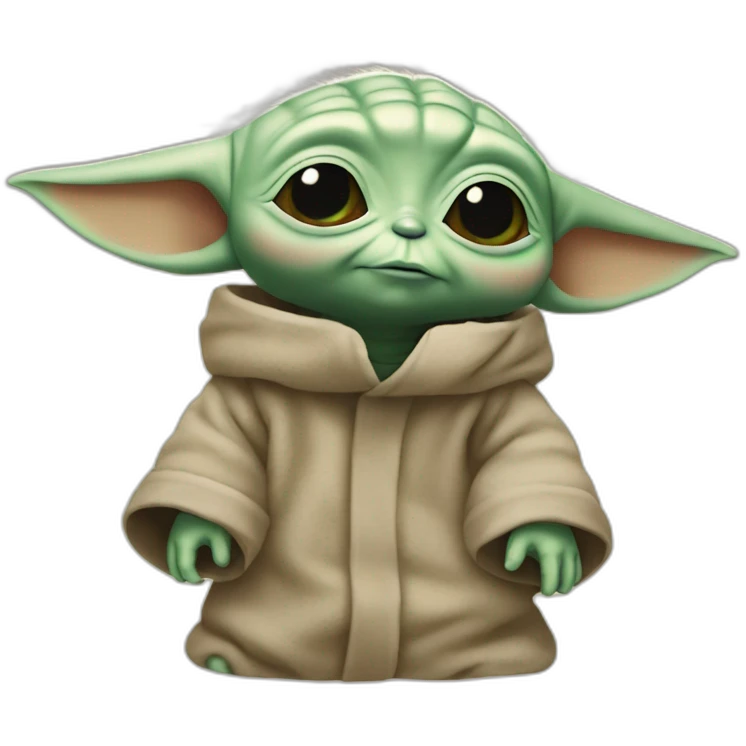Baby yoda qui soulève une altère emoji