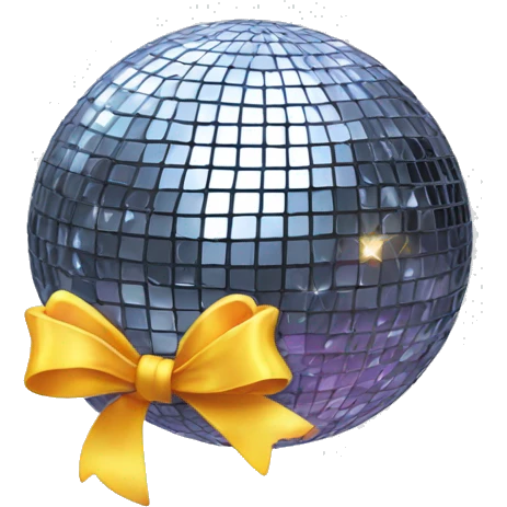 Disco ball with a bow emoji