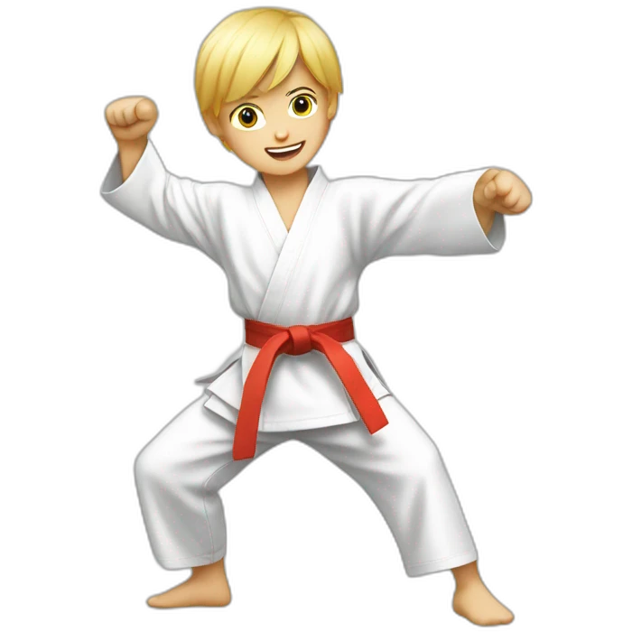 blond kid do karate emoji