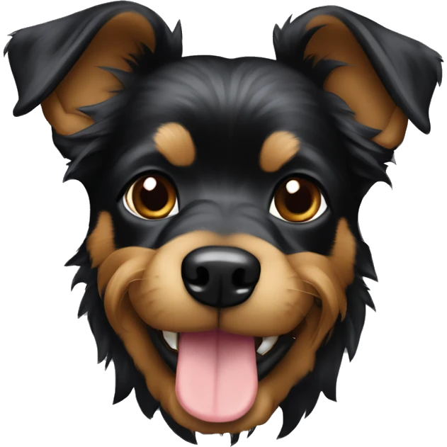Perro yorshire negro contento emoji
