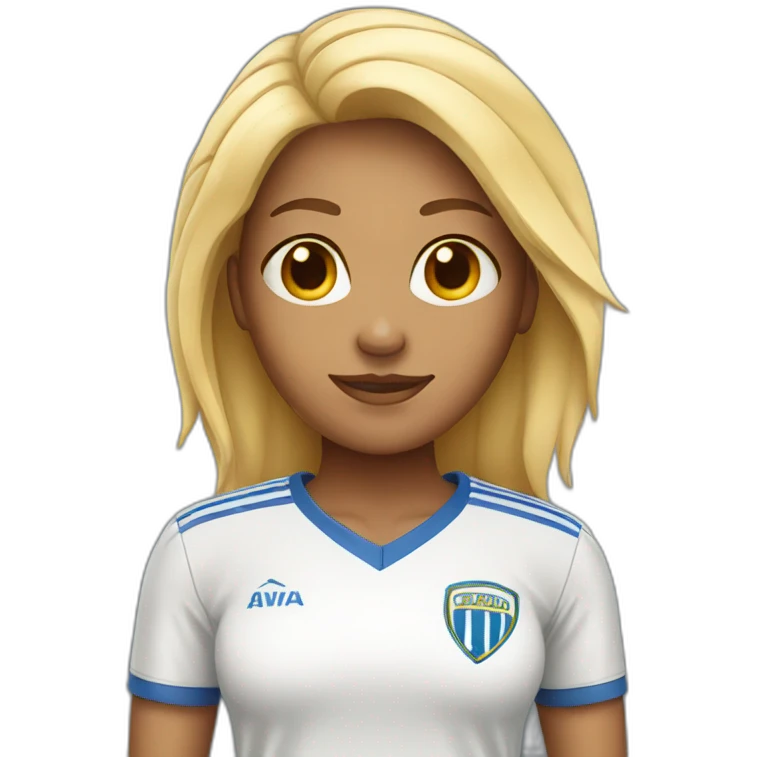 Female wearing soccer shirt emoji