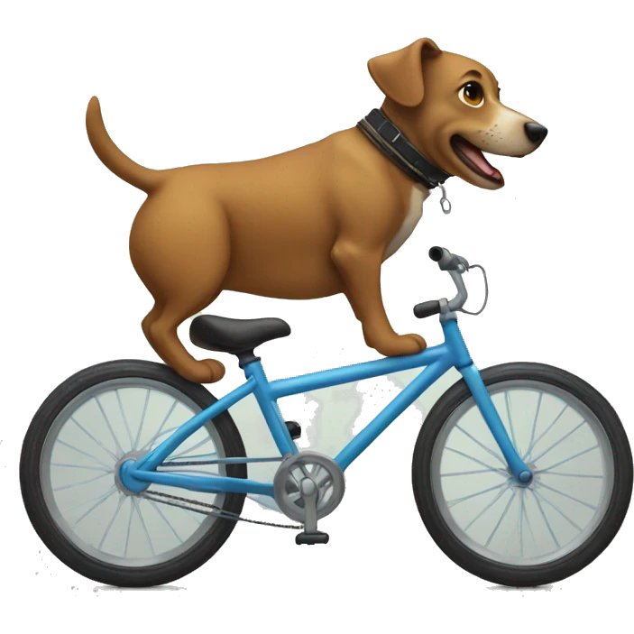 Dog doing a wheelie on a bike  emoji