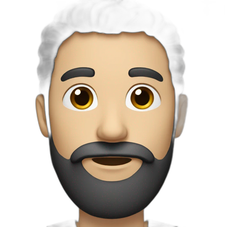 A man with microphone and long brown beard and dark hair emoji