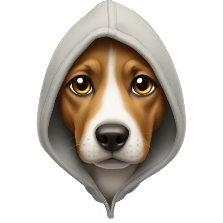 Dog wearing hoodie emoji