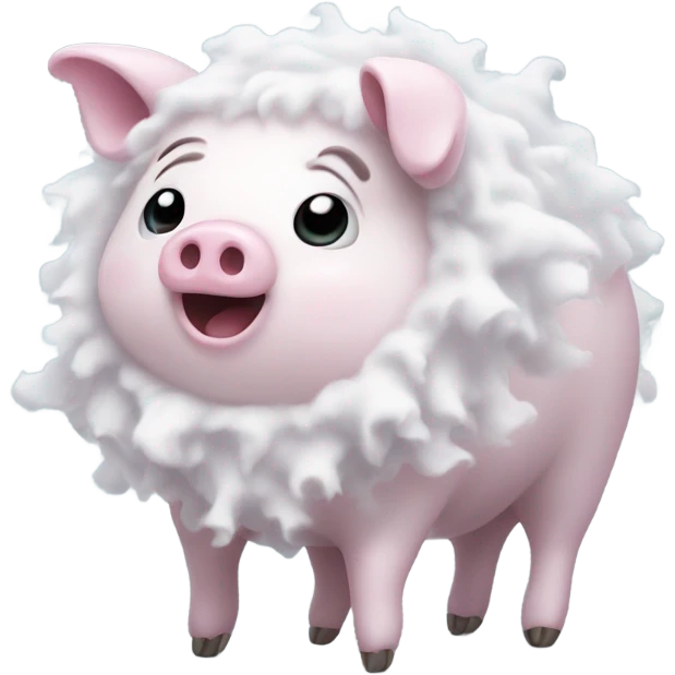 Ghost wearing pig costume  emoji