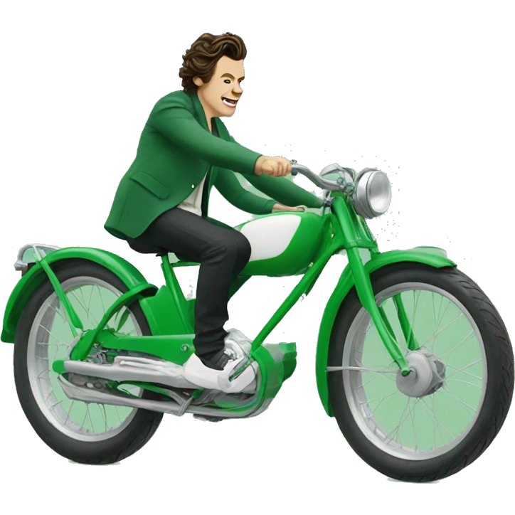 Harry Styles on a Green bike  emoji