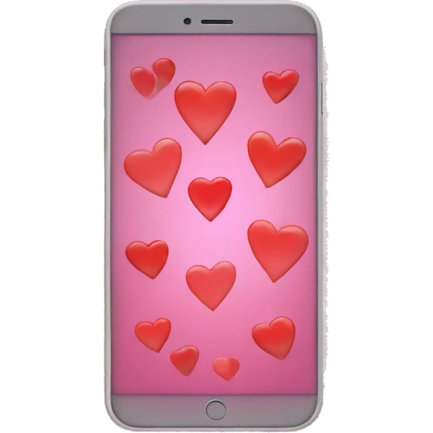 phone screen with hearts emoji
