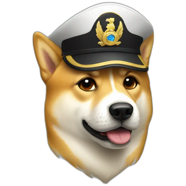 captain doge in captains hat emoji
