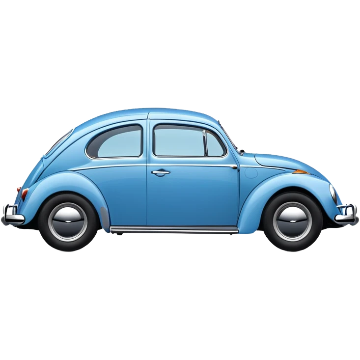 blue oval Fusca car side view emoji