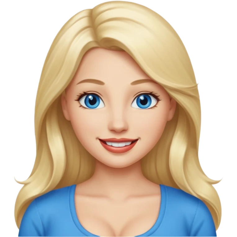 sluty blonde big boobs blue eyes long hair big lips emoji