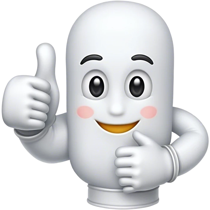 White thumbs-up wearing a glove emoji