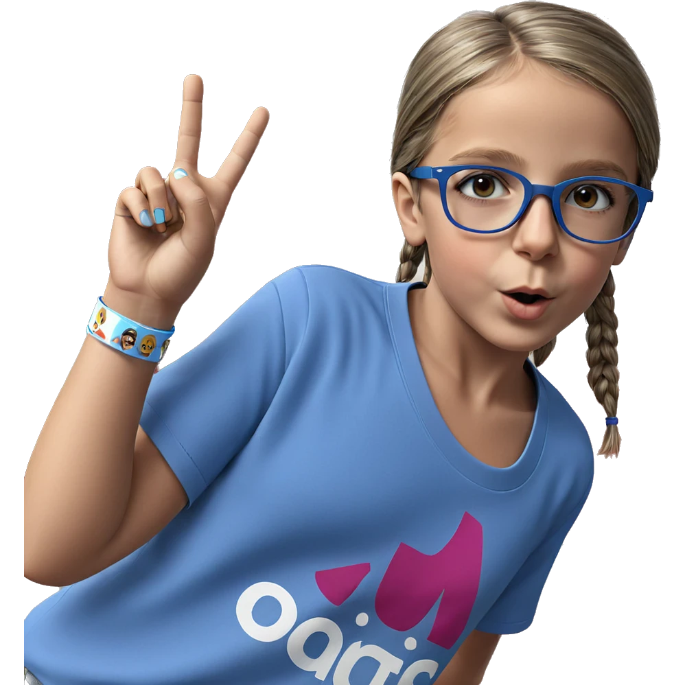 girl in blue shirt sunglasses emoji