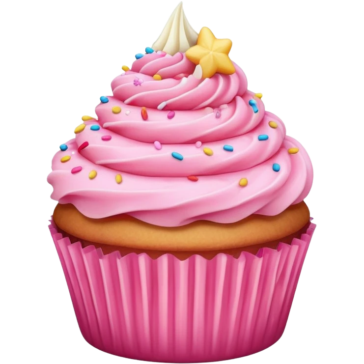 cupcake with pink icing emoji
