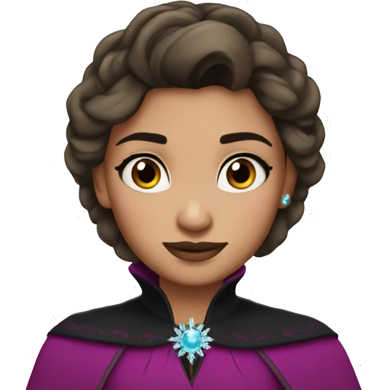 Frozen Anna morena con ojos negros emoji