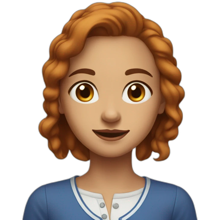 Blue eyes curry hair, hate children, seldom smile, tall and thin, traditional young lady emoji