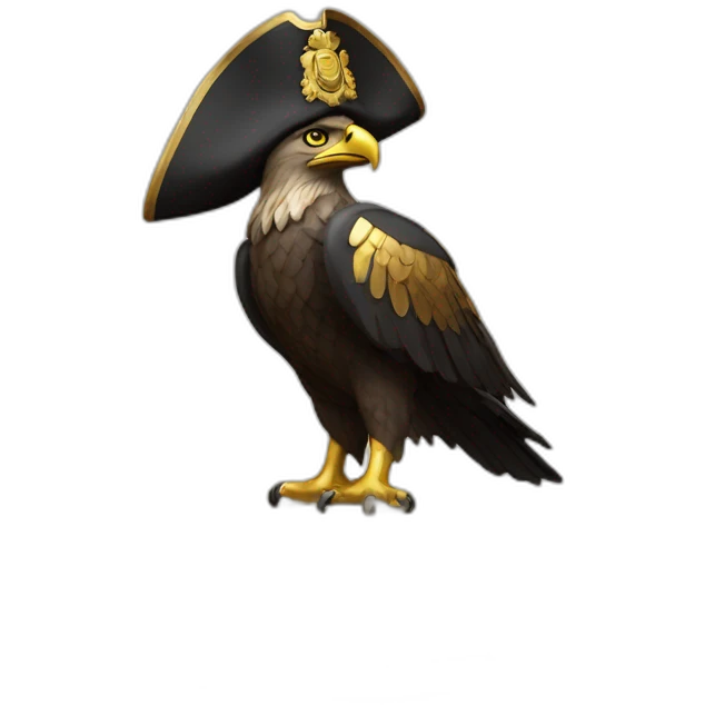statue golden eagle with napoleon tricorne hat emoji