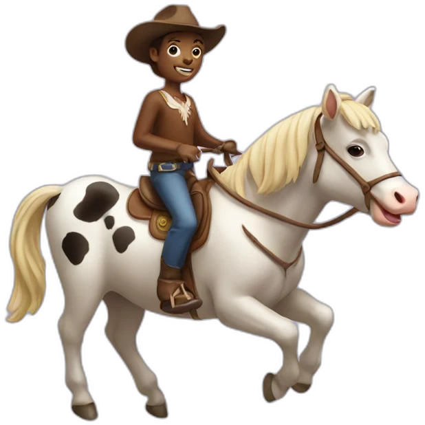 Cow riding horse emoji