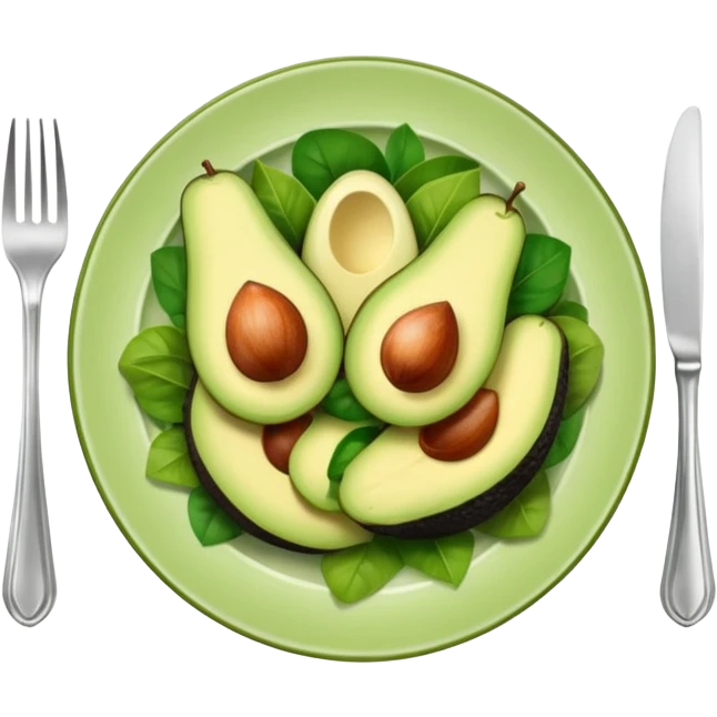 A stylized salad plate in greens or avocado with the hashtag #VogueBody. emoji