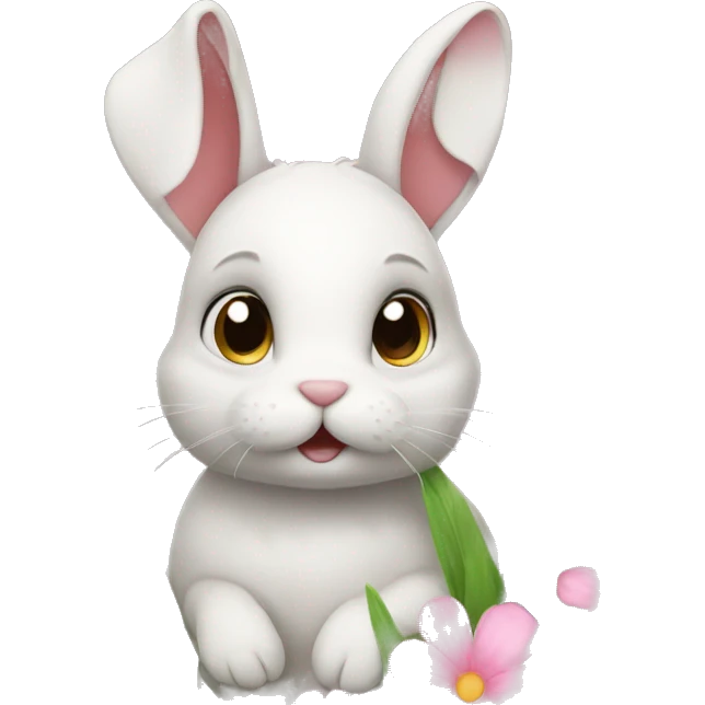 Bunny under flower emoji