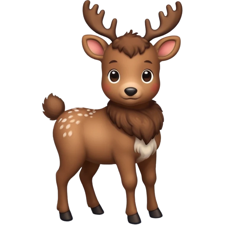 reindeer baby  cute, full body snow emoji