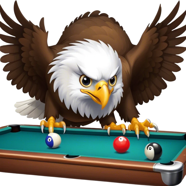 Eagle playing pool emoji