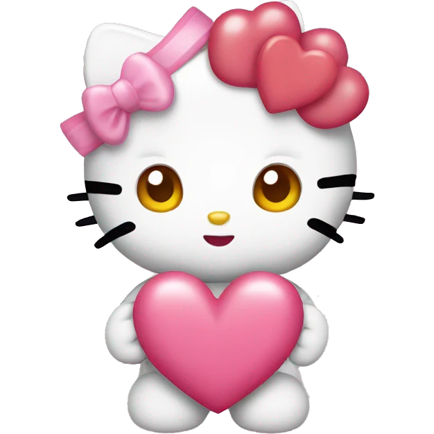 hello kitty with heart emoji