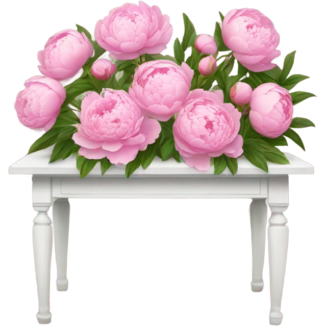 Table with peonies  emoji