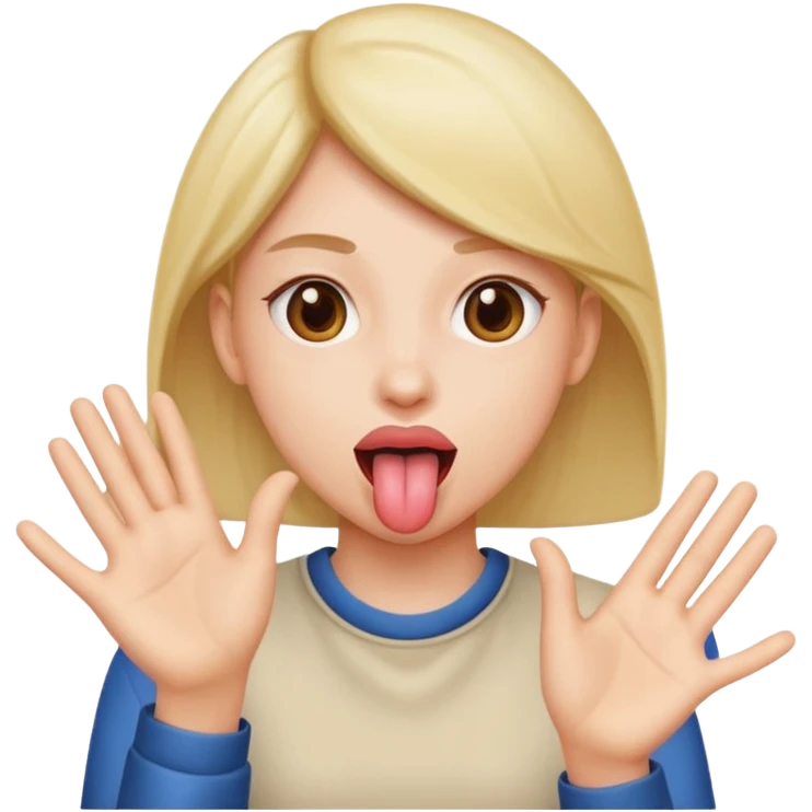 tongue out with hands to the side  emoji