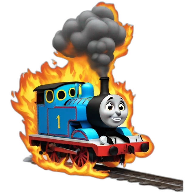 thomas the tank engine on fire emoji
